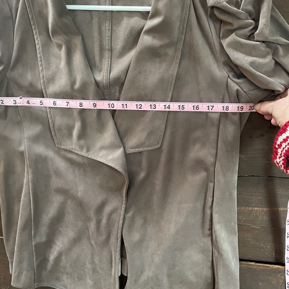 ALFANI Ultrasuede Drape Front Jacket - Picture 12 of 13